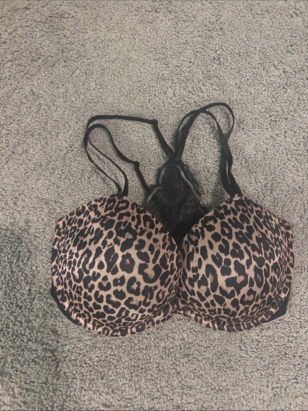 Victoria's Secret Leopard Push-Up Bra in Black and Tan